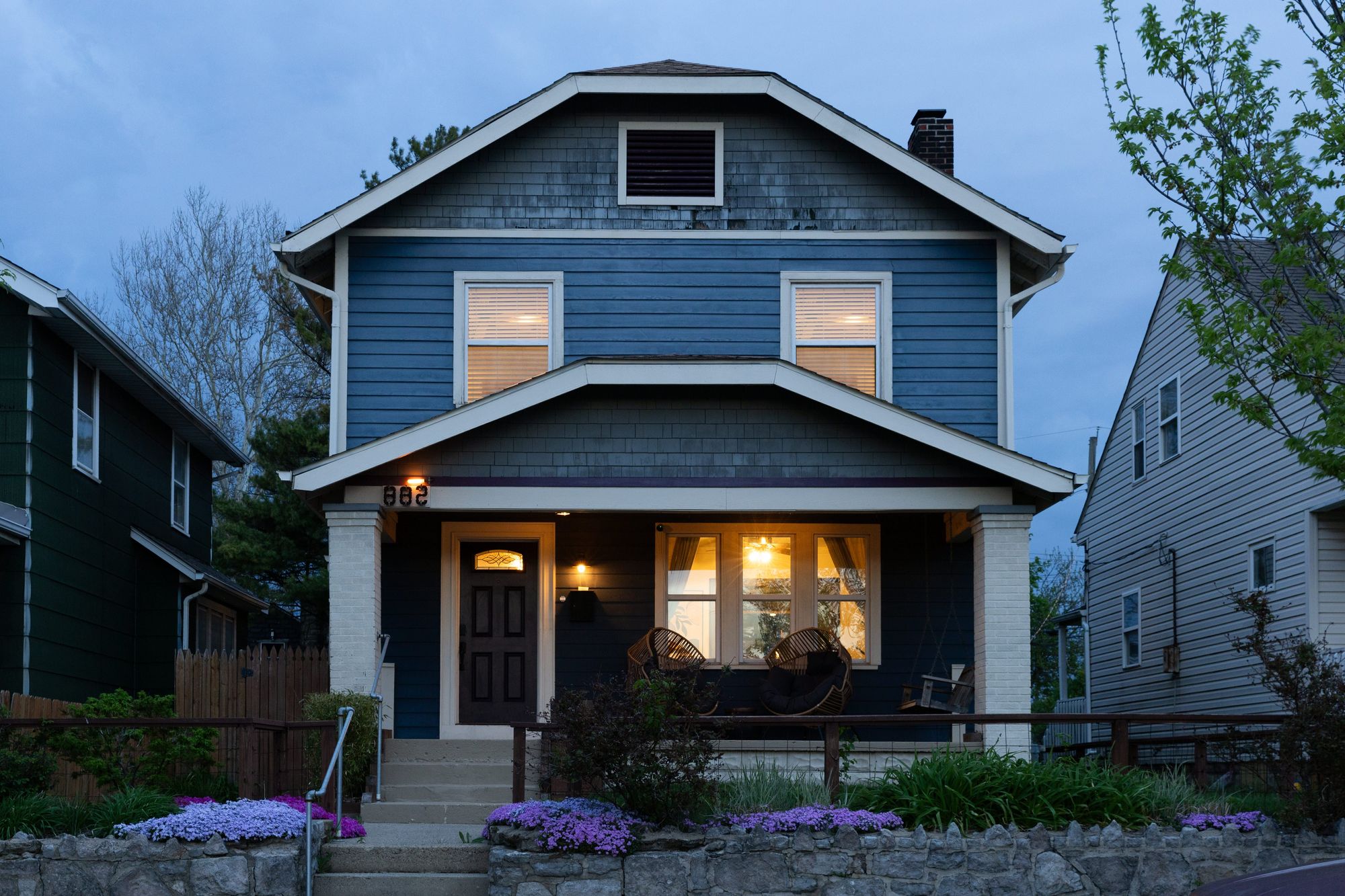 Oak & Echo exterior at dusk